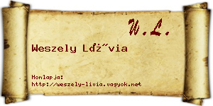Weszely Lívia névjegykártya